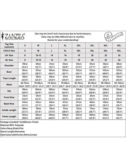 ZANZEA Women Stylish 2 Pieces Pant Sets Spaghetti Straps V-Neck Ruffled Camisole Tops & Wide Leg Pants 2pcs Suits Woman Outfits.