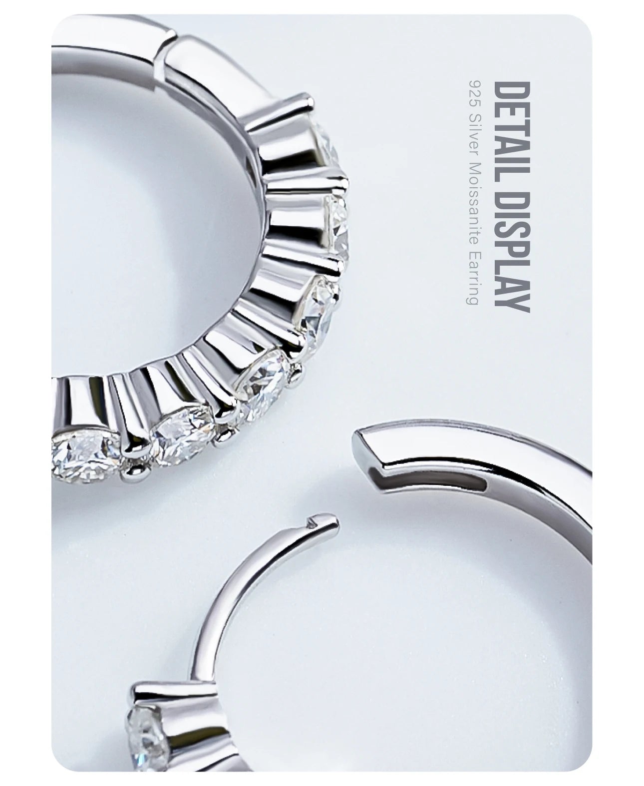 GIGAJEWE Hoop Earring Moissanite Natural Blue Color VVS1 S925 Silver 18K Gold Plated Diamond Test Passed Jewelry Woman Wife Gift.