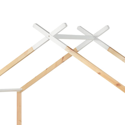 KOMHTOM Kinderbett Hausbett 90x200 cm, Massivholz Kiefernholz mit Schubladen und Lattenrost