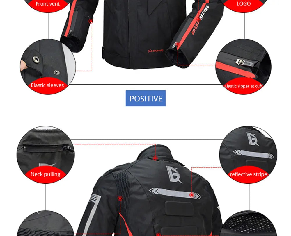 Waterproof Motorcycle Jacket Pant Suit Cold-proof Motorbike Jacket Men Motocross Riding Clothing CE Protective Gear Size M-5XL