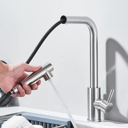 Black Pull Out Kitchen Sink Faucet Two Model Stream Sprayer Nozzle Stainless Steel Hot Cold Wate Mixer Tap Deck