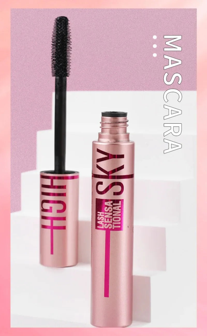 4D Silk Fiber Lash Mascara Lengthening Thick Curling Waterproof Mascara No Fading 24h Lasting Eye Lashes Brush Enhance Eyelashes.