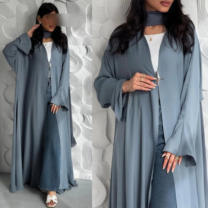 Muslim Dress Women Kimono Cardigan Dubai Open Abaya Turkey Kaftan Eid Djellaba Islam Clothing Robe Kebaya Caftan Marocain Femme.