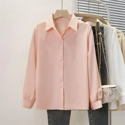 Spring Autumn Casual Chiffon Shirt Women Shirts Fashion Female Long Sleeve Loose Solid Blouse Tops Office Lady Shirts.