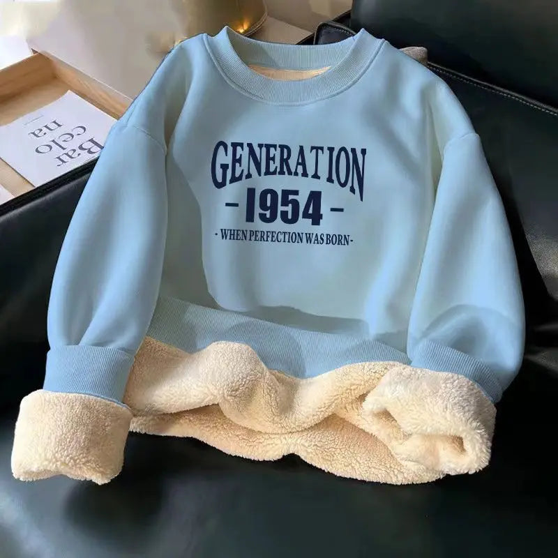 Women Hoodies Sweatshirt Letter Printing Lamb Velvet Thickened Street Warm Pullover Loose Crewneck Brown Hoodies Woman Clothing.