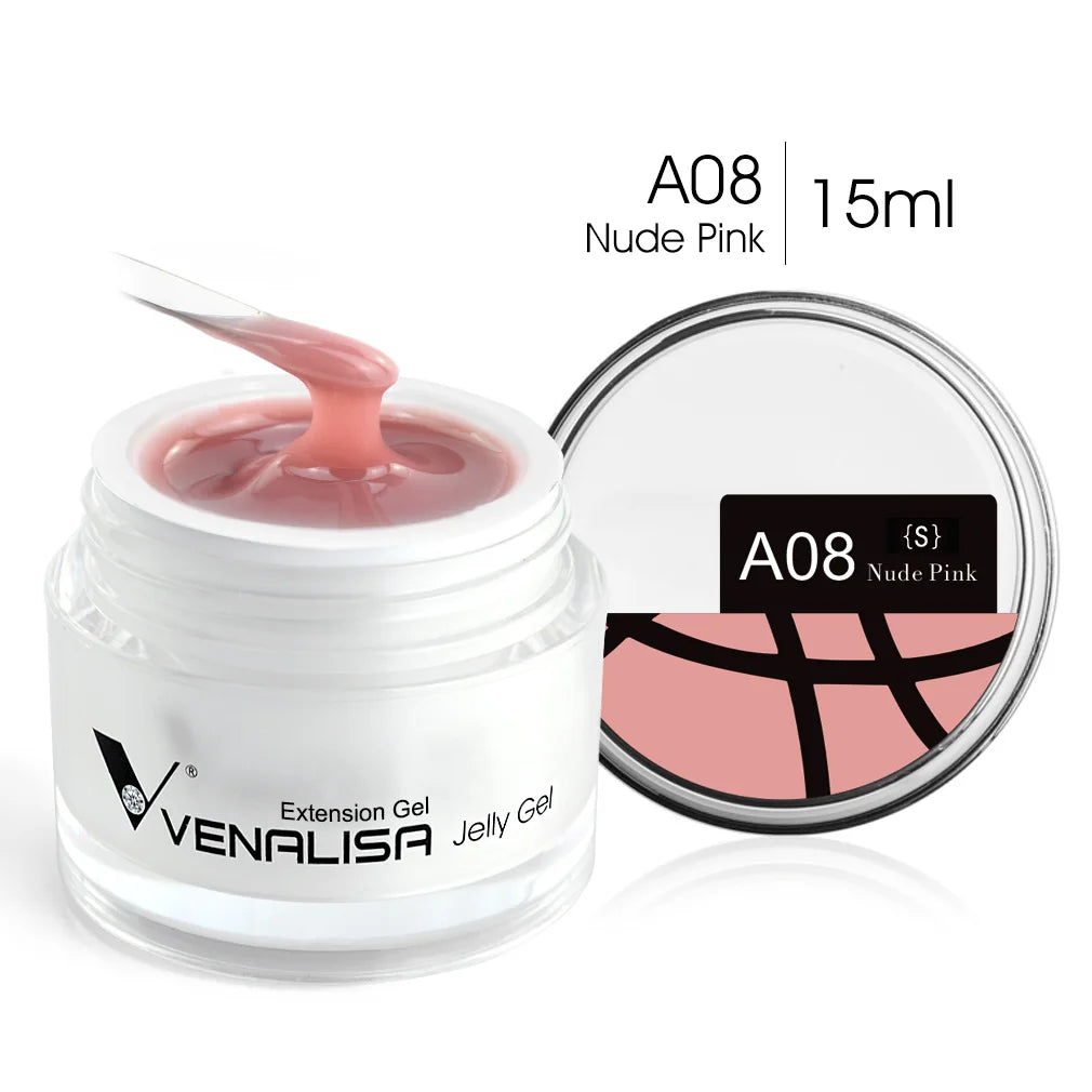 Venalisa Camouflage Nail Gel 15ml Soak Off UV LED Nail Polish Builder Construction Extend Semi Transparent  Jelly Poly Nail Gel.