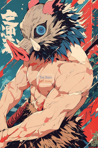 Tanjiro Kamado Nezuko Kamado Inosuke Shinobu Kocho Demon Slayer Poster Canvas Painting Wall Pictures Home Room Decor Anime Gifts.