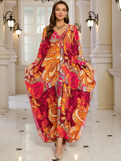 Kaftan-Kleider für Damen, Wellenhals-Badeanzug, Überwurf, Kaftan-Kleid, Übergröße, übergroßes langes Strandkleid.