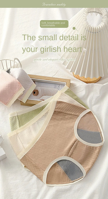 Physiological Period Leak Proof Menstrual Panties Breathable Seamless Soft Fabric Women Underwear Breifs Mesh Sanitary Pants XL.