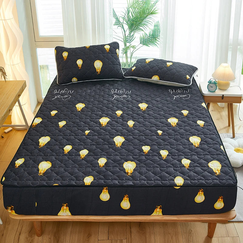 Printed Bedspread Bed 90/120/150/180cm Cover Thicken Bed Linen Sheets fundas de colchón Non-slip Mattress Covers (No Pillowcase)