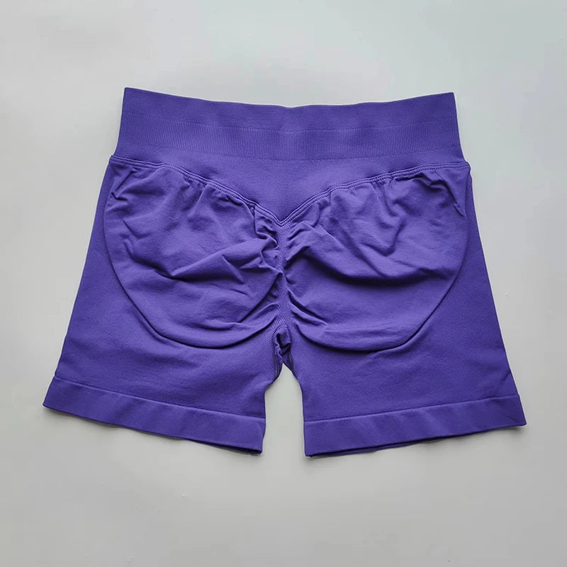 Yoga Shorts Resistance Exercise Shorts Seamless Low Waist Scrunch Bum Gym Shorts Workout Biker Short Stretch Fitness Sportwear