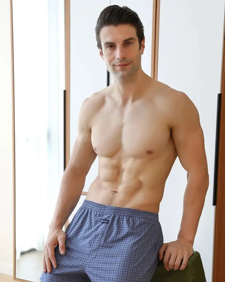 Plus Größe M-3XL männer Aro Hosen Baumwolle Gitter Unterwäsche Lose Hohe Taille Sommer Dünne Atmungsaktive Hause Shorts Beutel Unterhose