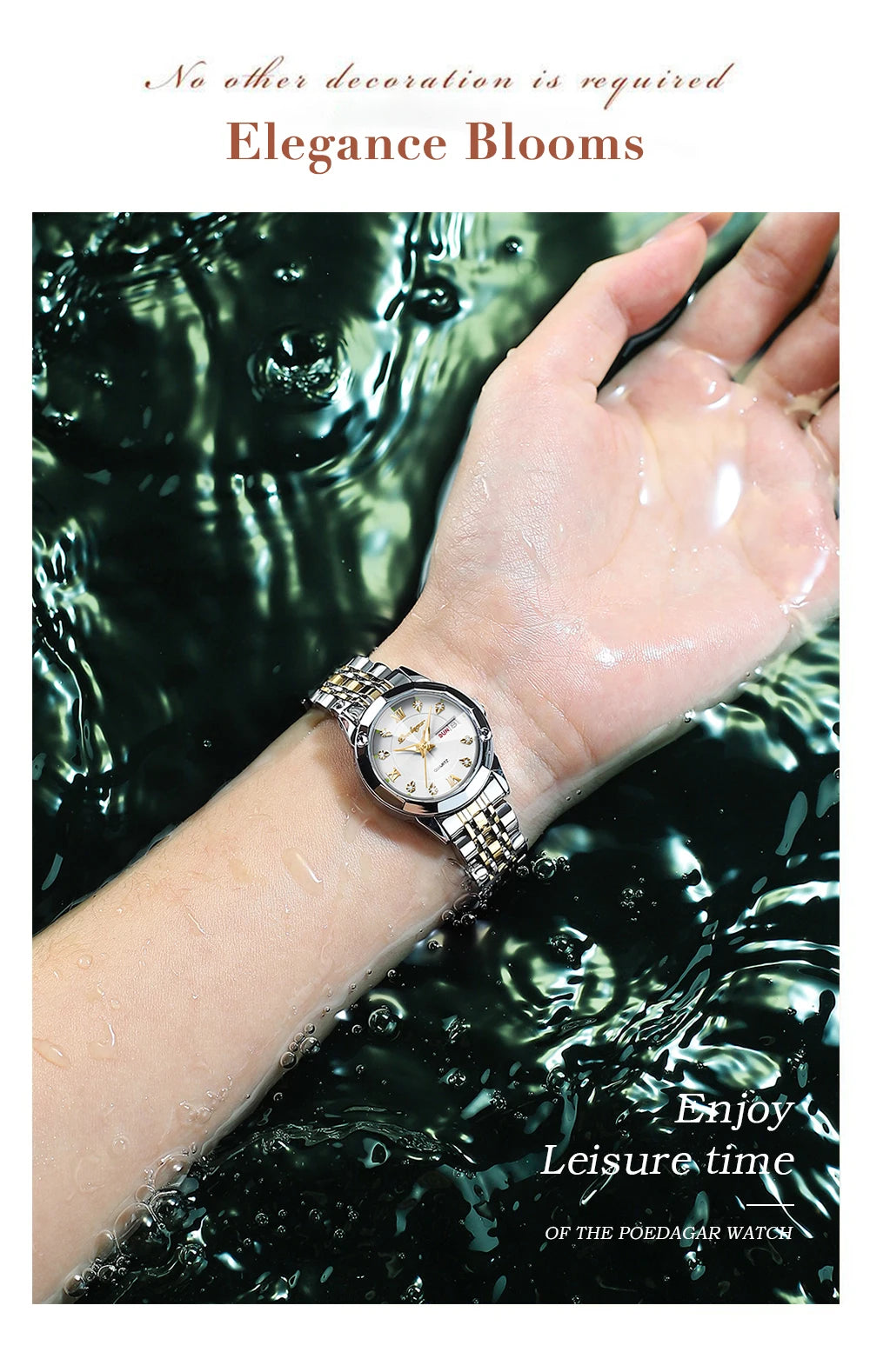 POEDAGAR Top Luxury Woman's Quartz Watch Waterproof Luminous Date Week Ladies Casual Watch Stainless Steel Elegant Women Watches.