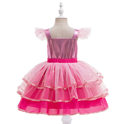 Baby Mädchen Kleider Barbie Prinzessin Cosplay Mädchen Rock Mesh Flauschigen Geburtstag Party Kleid Halloween Leistung Kleid Kinder Kleidung.