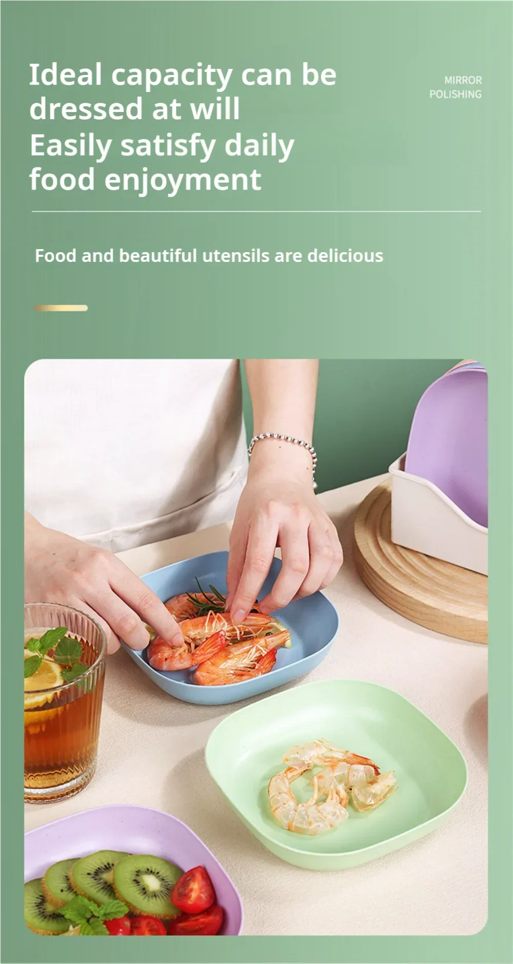 10pcs Multi-function Spit Bone Dish Food Grade Plastic  Round Square Set Dining Table Garbage Plate  Household Snack Fruit Plate.