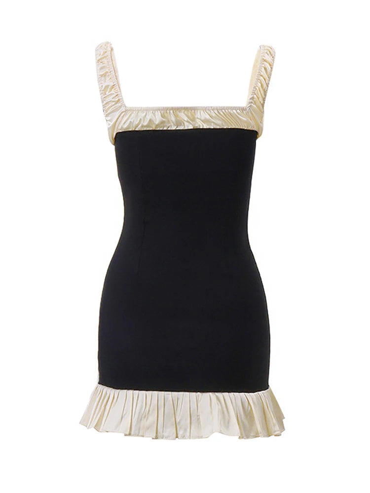 Sexy Mini kleid Frauen Sommer schwarz ärmellose rücken freie Bodycon Mode Knopf Schnürung Tank Kleid lässig Club elegantes Party kleid