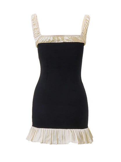 Sexy Mini kleid Frauen Sommer schwarz ärmellose rücken freie Bodycon Mode Knopf Schnürung Tank Kleid lässig Club elegantes Party kleid