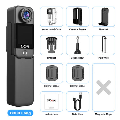 SJCAM C300 Pocket Action Camera 4K FHD With Long Battery Life Video 30M Waterproof 5G WiFi Camera Sport Action Cam