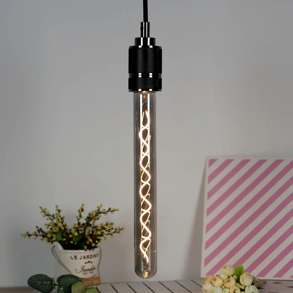 TIANFAN Led Bulbs Vintage Light Bulb ST64 G80 G95 Long Tube Edison Bulb 4W Dimmable 220/240V E27 Smoke Glass 2700K Warm White.