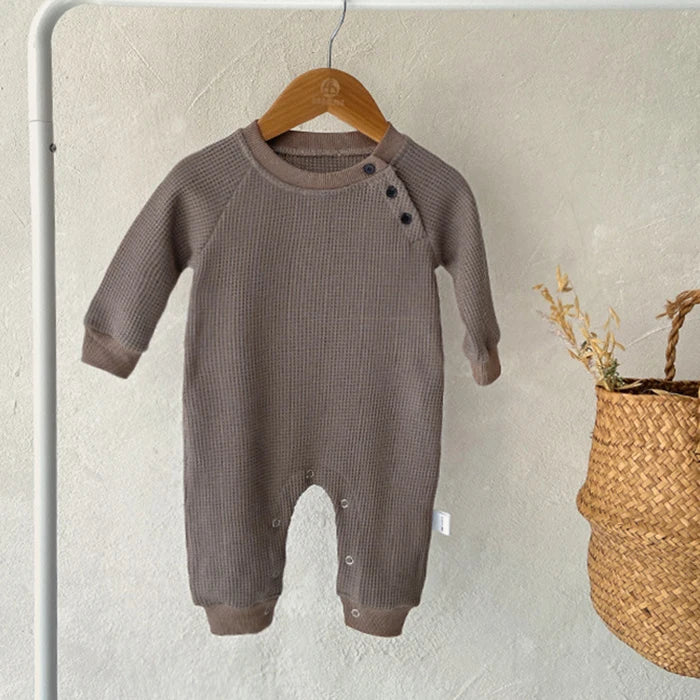 Infant Baby Mädchen Jungen Overall Einem stück Outfit Waffel Baumwolle Langarm Kleinkind Baby-spielanzug Frühling Herbst Baby Kleidung.
