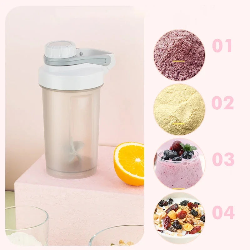 Shake Cup Sports Fitness Water Bottle Milkshake Cup Sports Plastic Water Cup Creative Plastic Drinking Cup Protein Powder Cup.