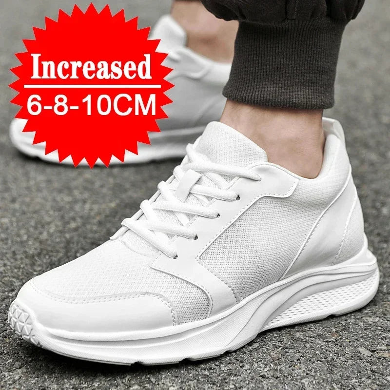 Männer Aufzug Schuhe Höhe Erhöhen Turnschuhe Schuhe für Männer 10 cm Sport Casual Schuhe Unsichtbare Innere Erhöhung 8 cm Weiße Schuhe.