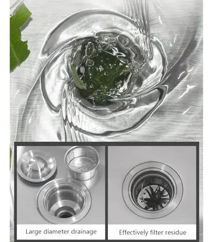 Freistehendes Edelstahl-Waschbecken, Außenspüle, Einzelschüssel, tragbares Outdoor-Camping-Waschbecken mit Abfluss und Warm- und Kaltwasserhahn