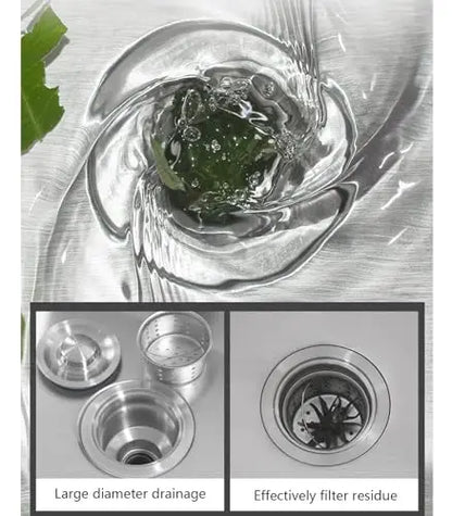 Freistehendes Edelstahl-Waschbecken, Außenspüle, Einzelschüssel, tragbares Outdoor-Camping-Waschbecken mit Abfluss und Warm- und Kaltwasserhahn