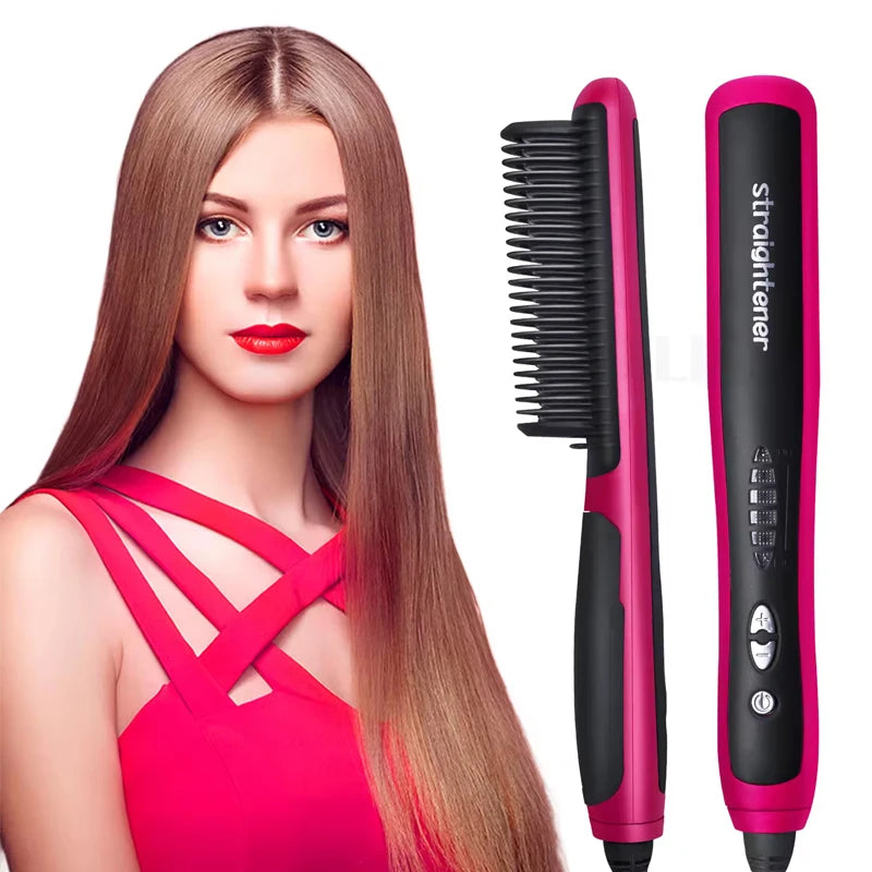 Salon Professional Negative Ion Straight Hair Comb Portable And Fast Heating Negative Ion Straight Hair Comb Styling Tool.