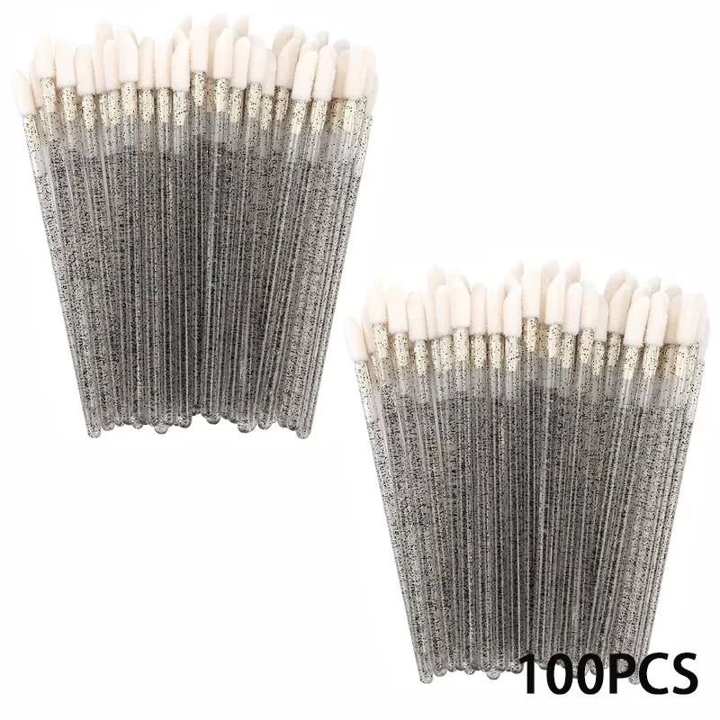 100/200pcs Lip Wands Applicators Disposable Lip Brushes Lipstick Brush Mascara Applicator Gloss Wands Eyelash Extension Tool.