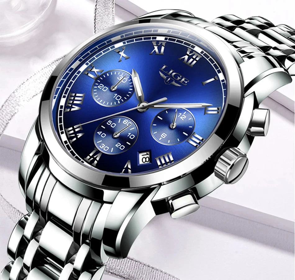 LIGE 2024 New Fashion Women Watches Ladies Top Brand Luxury Creative Steel Women Bracelet Watches Female Quartz Waterproof Watch.