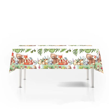 Woodland Tier Dschungel Wald DIY Party Dekoration Teller Tasse Tischdecke Geburtstag Party Baby Dusche Kinder Geburtstag Party Supplies.