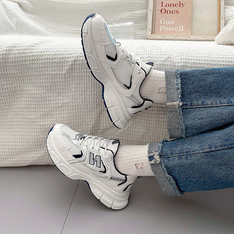 New Spring Autumn Women's Jogging Sneakers Fashion Casual White Breathable Tennis Low Top Vulcanized Shoes Outdoor Trainers.