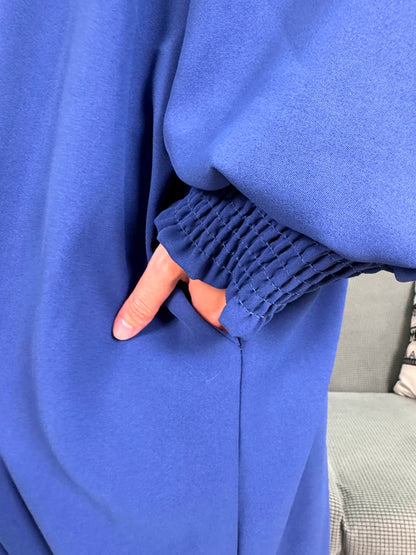 Muslim Abaya Ramadan 2025 For Women Pure Cotton Loose Prayer Femme Robe Elastic Cuffs African Dress With Connected Hijabs Scarf