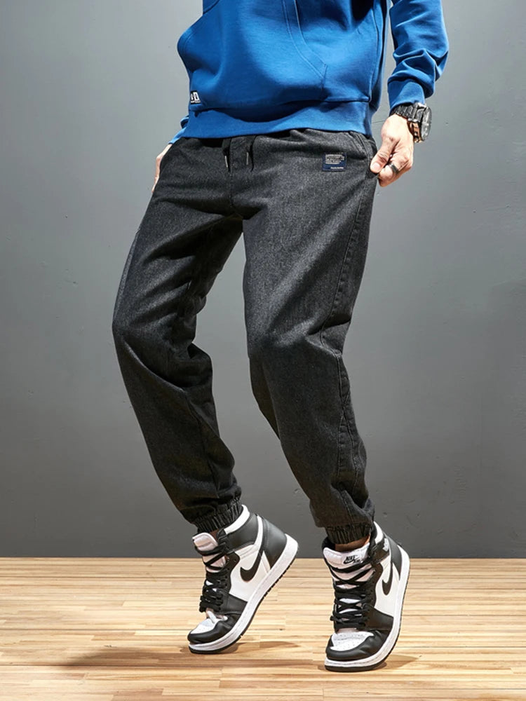 Big Size Men's Jogger Jeans 6XL 7XL 8XL Streetwear Black Blue Casual Denim Cargo Pants Stretch Cotton Taper Jeans Baggy Trousers.