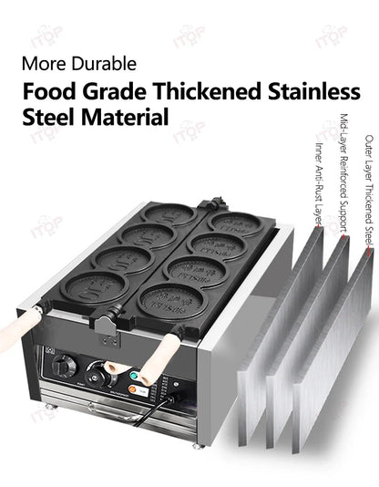 ITOP WG-1 Commerical Coin Waffle Maker Non Stick Pan Waffle Maker Snack Maker Bread Machine Round Waffle Maker Timer 110V 220V.