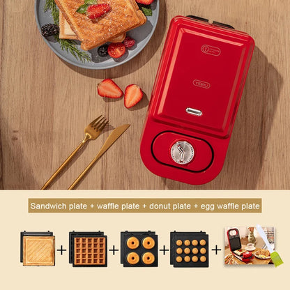 220V Electric Sandwich Maker Timed Waffle Maker Toaster Baking Multifunction Breakfast Machine takoyaki Pancake Sandwichera 600W