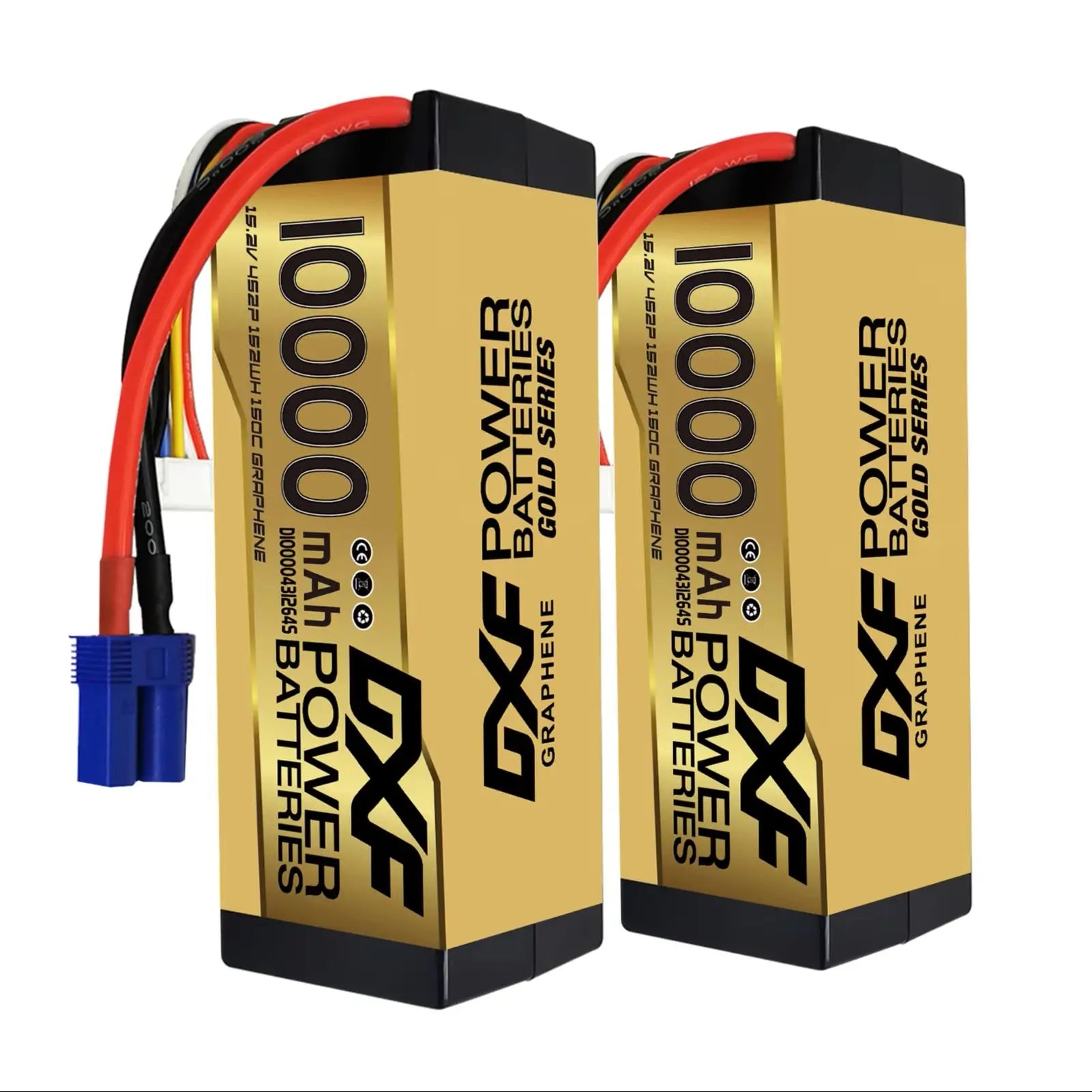 DXF 4S Lipo Battery 15.2V 10000mAh 150C Hard Case Battery with XT90 Connector for Car Truck Tank RC Buggy Truggy Racing Hobby.
