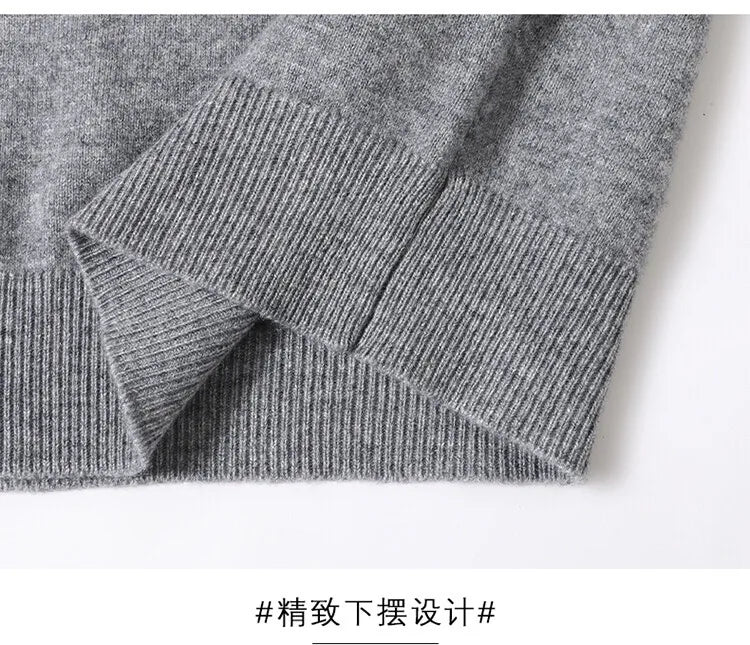 100% Wool. High-quality Men's Warm Sweater, Business Casual Stretchable POLO Shirt, Fall/winter Pullover Knitted Sweater..