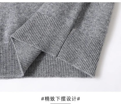100% Wool. High-quality Men's Warm Sweater, Business Casual Stretchable POLO Shirt, Fall/winter Pullover Knitted Sweater..