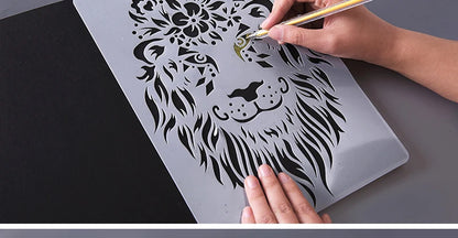 Scratch Art Paper Set 10 Sheets 5 Stencil Templates World Landmarks Animal DIY Kit Creative Painting Craft Magic Toy Kids Gift.