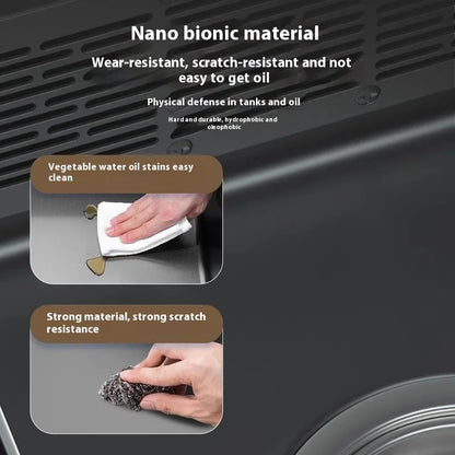 Stainless Steel Smart Water Catalyst Sinks large Double slot Purification Sterilized Fruit Dishwashing Kitchen Sink