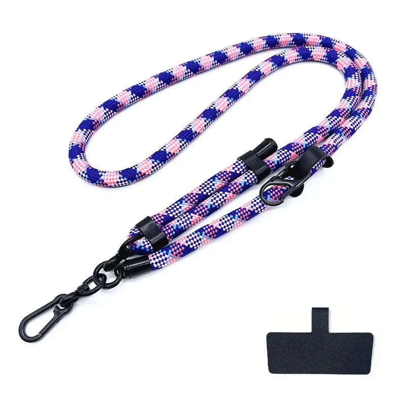 Phone Lanyard Adjustable 1 Cm Diameter Outdoor Universal Case Crossbody Shoulder Card Neck Cord Clip Hang Anti-lost Wrist Strap.
