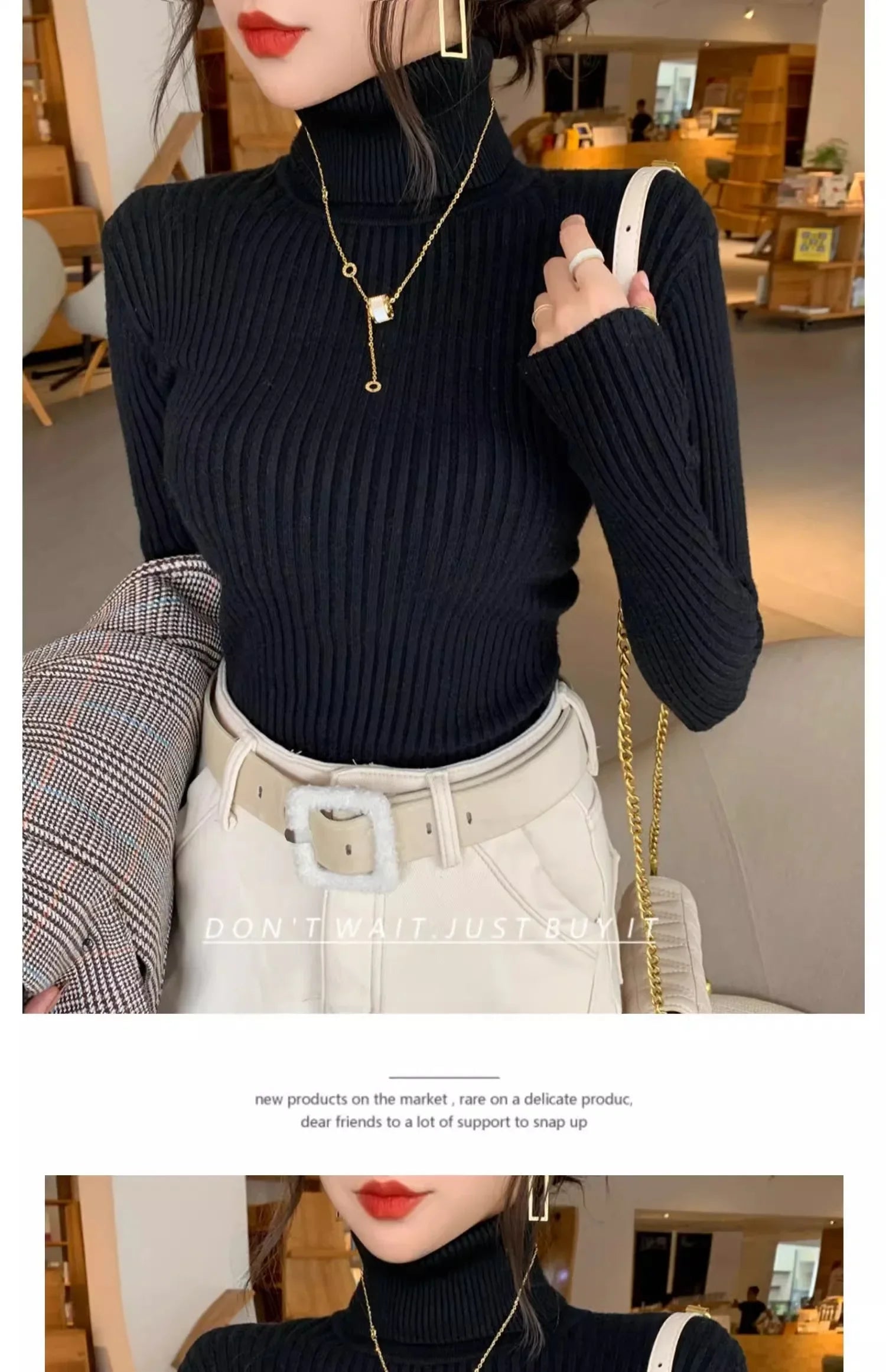 2025, Basis Pullover Herbst Winter Dicken Rollkragenpullover Beiläufige Dünne Gestrickte Pullover Koreanischen Stil Einfache Basis Schicht Warme Tops.