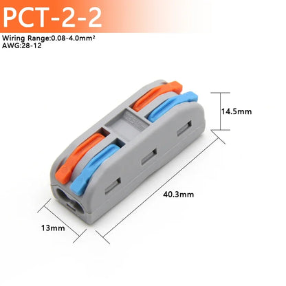 1~100pcs Quick Wire Connectors Universal Compact Splicing Wiring Cable Connection 0.08-4.0mm2 Push-in Conductor Terminal.