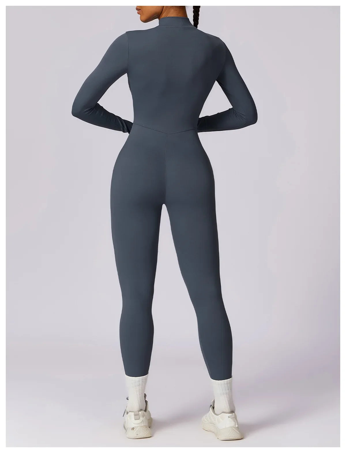 Zipper Sensation Long Sleeve Yoga Suit High Intensity Fitness Sports Bodysuit Tight Fit Clothing 8306 One Piece Suit
