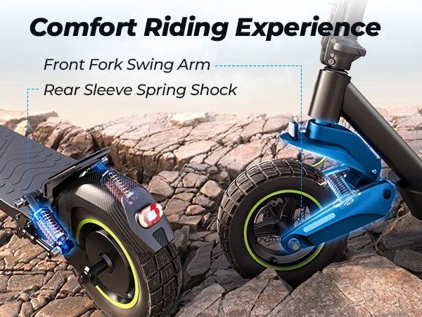 Isinwheel S10 Max Adult Electric Scooter 10 inches Off-Road Pneumatic Tires Foldable City Electric Scooter 1000W 48V15Ah Battery.