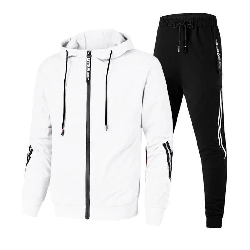 Herren Winter Trainings anzug Set einfarbige Hoodies und Kordel zug Jogging hose Loose Fit Freizeit Sportswear Anzug.