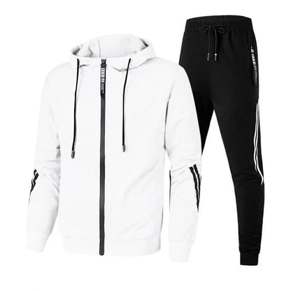 Herren Winter Trainings anzug Set einfarbige Hoodies und Kordel zug Jogging hose Loose Fit Freizeit Sportswear Anzug.