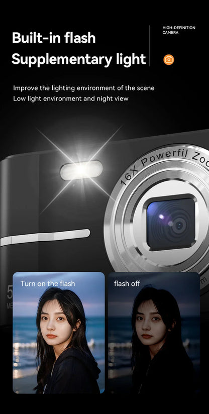 Xiaomi 4K Digital Camera 50MP 16X Student Camera Outdoor Anti-Shake Digital Video Camera Flash Video Recorder Small Video Camera.